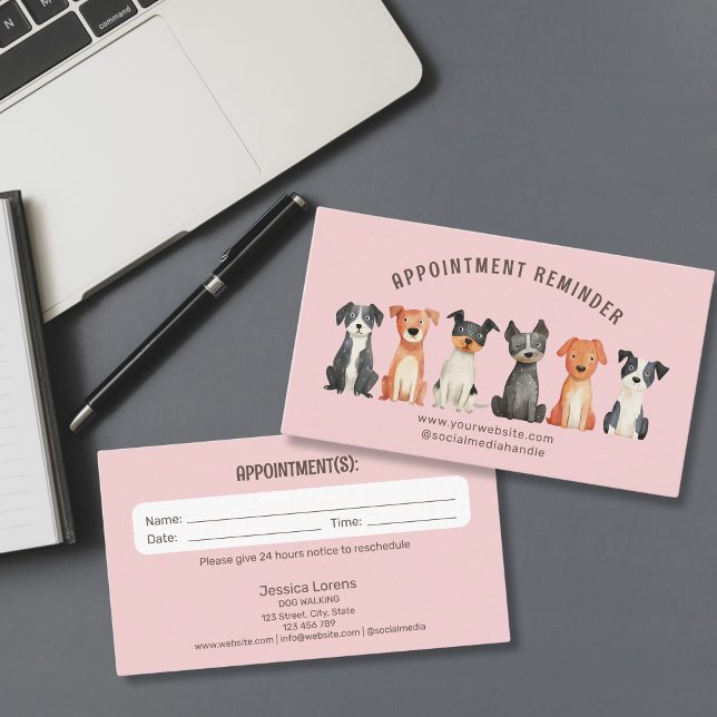 Niedlicher Hunde-Sitter Groomer Pet Care Termin Visitenkarte (Von Creator hochgeladen)
