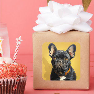 Niedlicher Hundeaufkleber Quadratischer Aufkleber