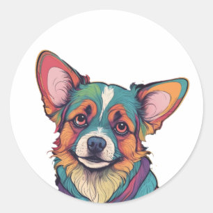 niedlicher Hundeaufkleber Runder Aufkleber