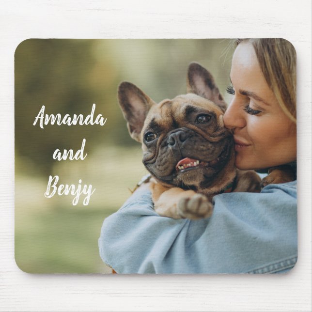 Niedlicher Hundebesitzer personalisiert Mousepad (Vorne)
