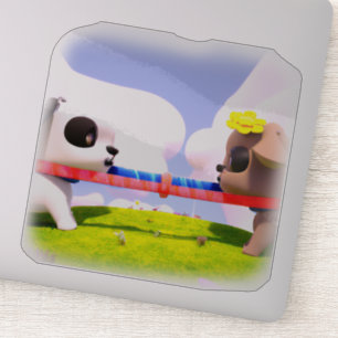 Niedlicher Hundebummel Aufkleber