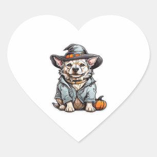 Niedlicher HundeHalloween-T - Shirt Herz-Aufkleber