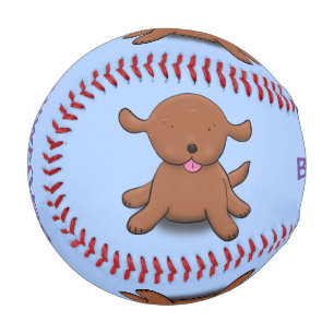 Niedlicher Hundehund - blauer Cartoon Baseball
