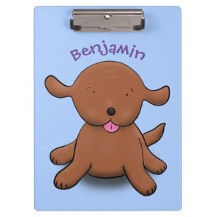 Niedlicher Hundehund - blauer Cartoon Klemmbrett