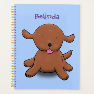 Niedlicher Hundehund - blauer Cartoon Planer