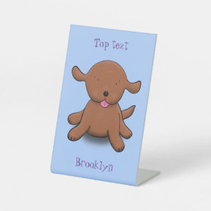 Niedlicher Hundehund - blauer Cartoon Sockelschild