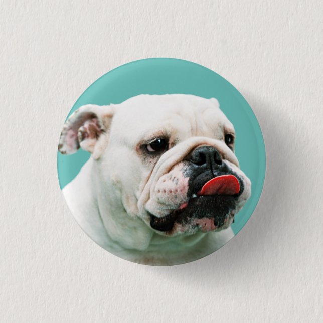 Niedlicher Hundehund Button (Vorderseite)