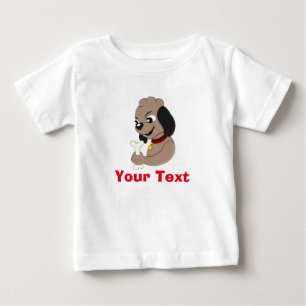 Niedlicher Hundehund-Cartoon Baby T-shirt