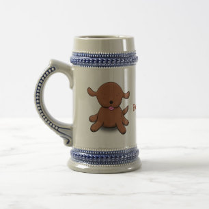 Niedlicher Hundehund Cartoon Bierglas