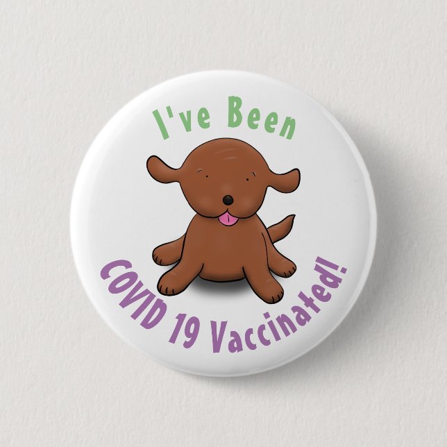 Niedlicher Hundehund Cartoon Button (Vorderseite)