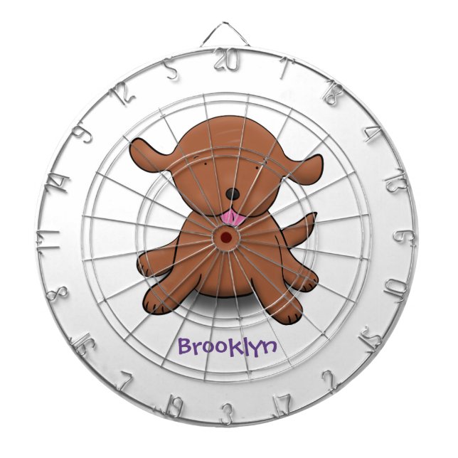 Niedlicher Hundehund Cartoon Dartscheibe (vorne)