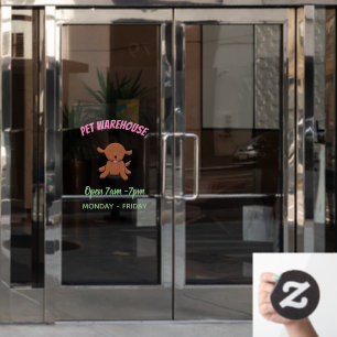 Niedlicher Hundehund Cartoon Fensteraufkleber