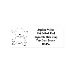 Niedlicher Hundehund Cartoon Gummistempel