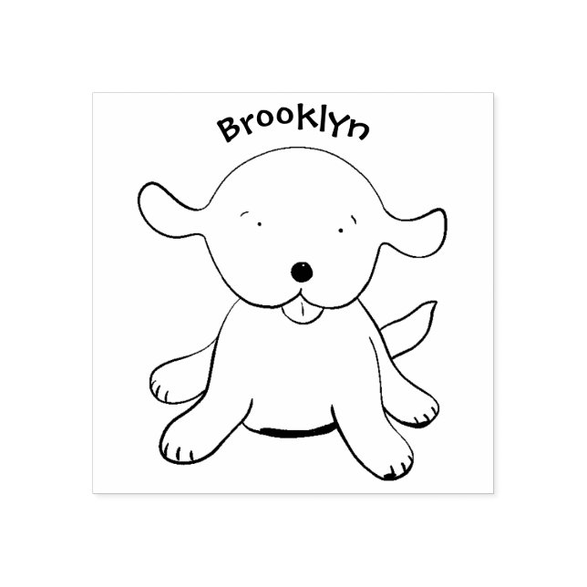 Niedlicher Hundehund Cartoon Gummistempel (Prägung)