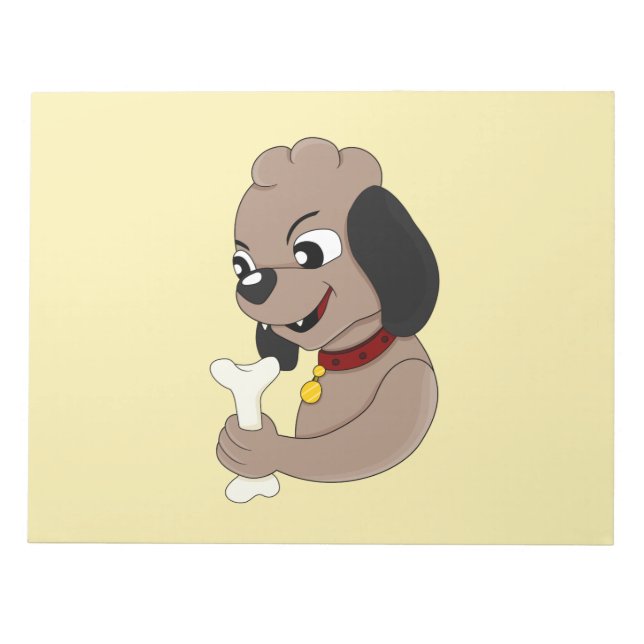 Niedlicher Hundehund Cartoon Notizblock (Vorderseite)