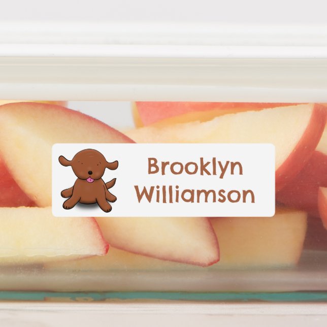 Niedlicher Hundehund Cartoon personalisiert Etiketten (Befestigt)