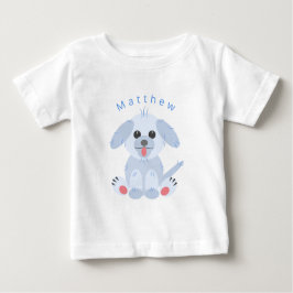 Niedlicher Hundehund-Cartoon Personalisiert rosa P Baby T-shirt