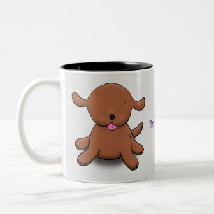 Niedlicher Hundehund Cartoon Zweifarbige Tasse