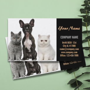 Niedlicher Hundekatzen-Sitzer Haustierzüchter Visitenkarte