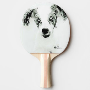 Niedlicher Hundekopf-Gesichtskette Tischtennis Schläger