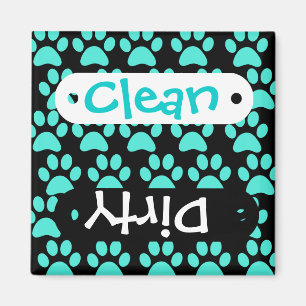 Niedlicher Hundepaw druckt Aquamarin Blau Magnet