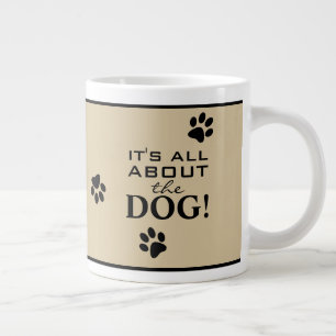 Niedlicher Hundepaw-Typografie-Hund Lover Jumbo-Tasse