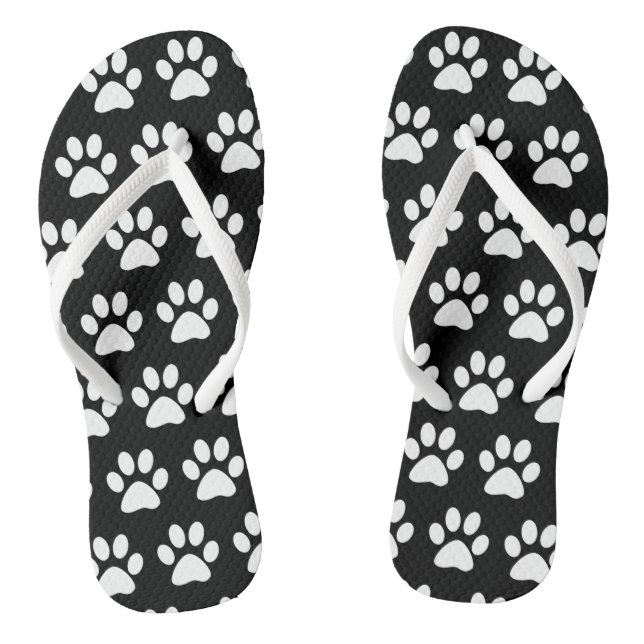 Niedlicher Hundeschlitten druckt Tiermuster Schwar Flip Flops (Fußbett)