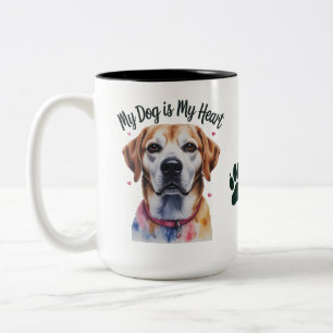 Niedlicher Hundeschlittenkaffee, Haustiergeschenk Zweifarbige Tasse