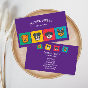 Niedlicher Hundesitz, Haustier-Groomer, Tierarzt,  Visitenkarte