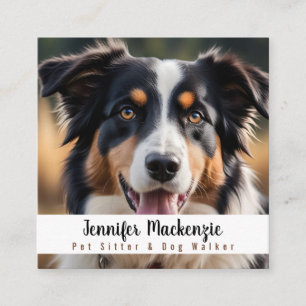 Niedlicher Hundesitz Sitter und Dog Walker Quadratische Visitenkarte