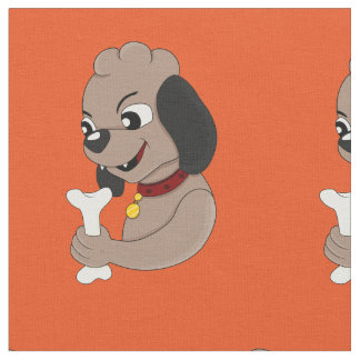 Niedlicher Hundestoff Cartoon Stoff