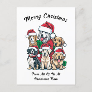 Niedlicher Hundeweihnacht Zeichnend Feiertagspostkarte