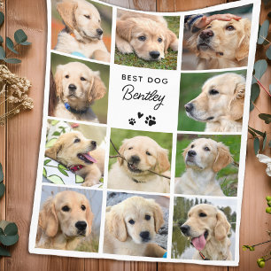 Niedlicher Hundfoto Collage Personalisiert Einfach Fleecedecke