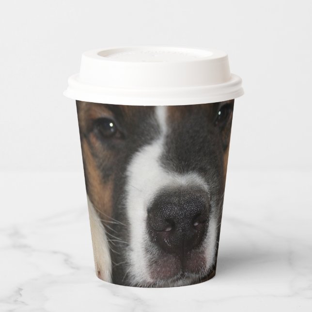 Niedlicher Hundfoto Pappbecher (Links)