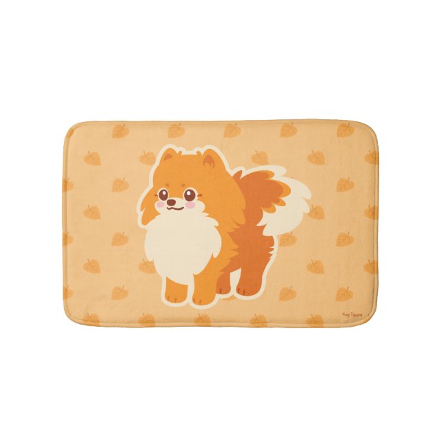Niedlicher HundKawaii Spitz Badematte (Vorderseite)