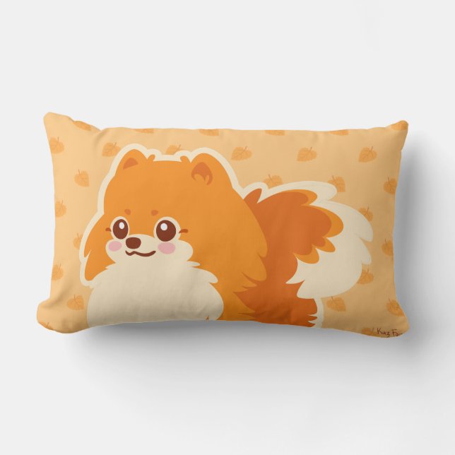 Niedlicher HundKawaii Spitz Lendenkissen (Vorderseite)