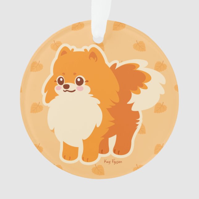 Niedlicher HundKawaii Spitz Ornament (Vorderseite)
