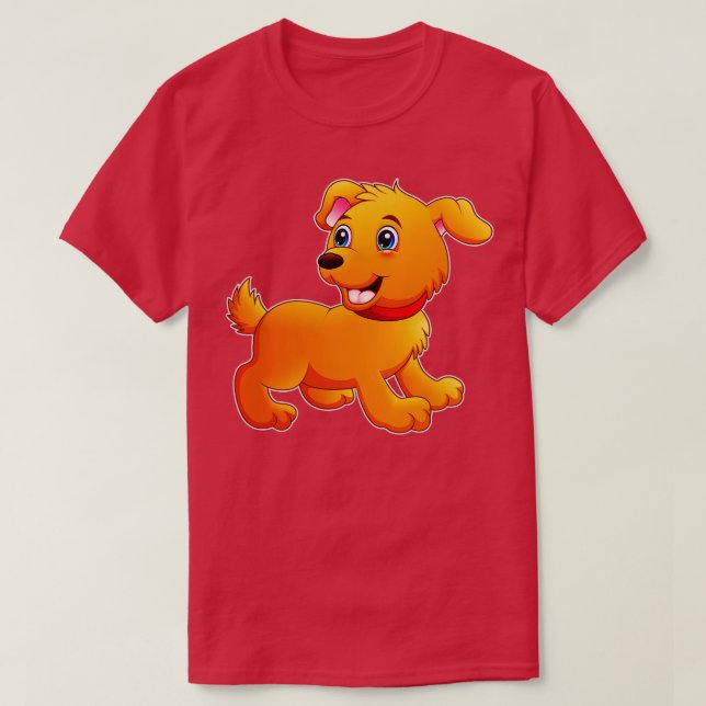 Niedlicher Hundtoon Funny Illustration für Kinder T-Shirt (Design vorne)
