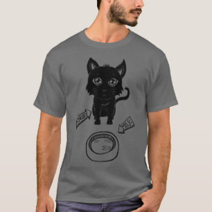 Niedlicher Hunger Katze Kitty Gewartet für Milch T-Shirt