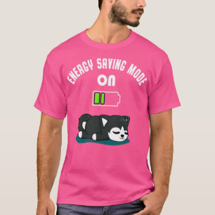 Niedlicher Husky-Akku energiearme Hunde-Spaß T-Shirt