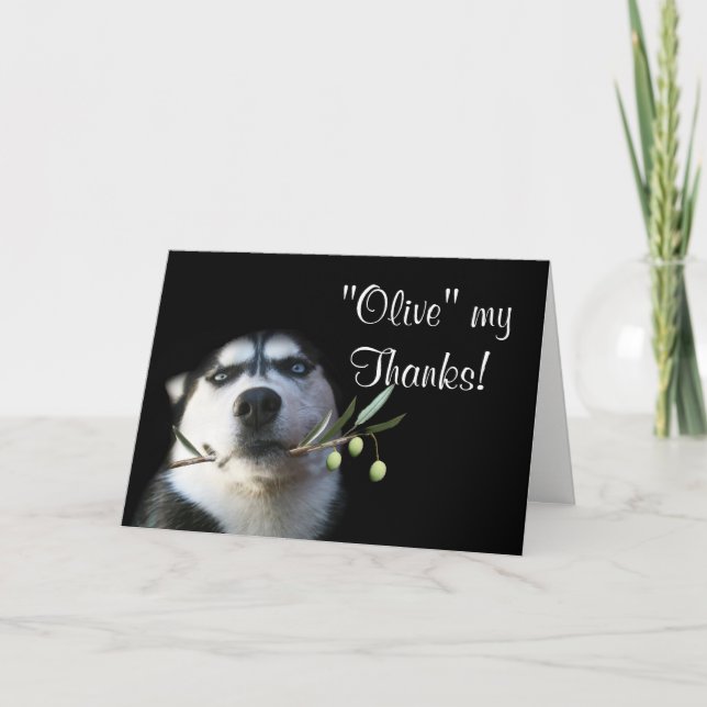 Niedlicher Husky Hund danke Ihnen Card Humorolive (Vorderseite)