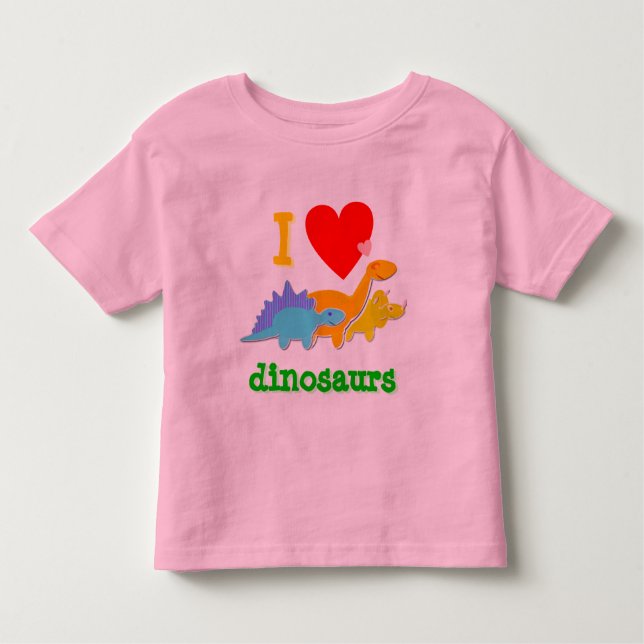 Niedlicher i-Liebe Dinosaurier-T - Shirt (Vorderseite)