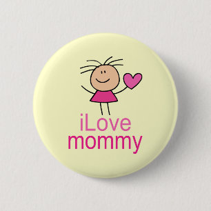 Niedlicher i-Liebe-Mama-T - Shirt Button