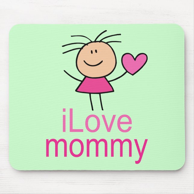 Niedlicher i-Liebe-Mama-T - Shirt Mousepad (Vorne)