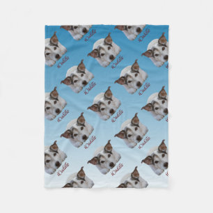 Niedlicher iCuddle Jack-Russel-Hund Fleecedecke