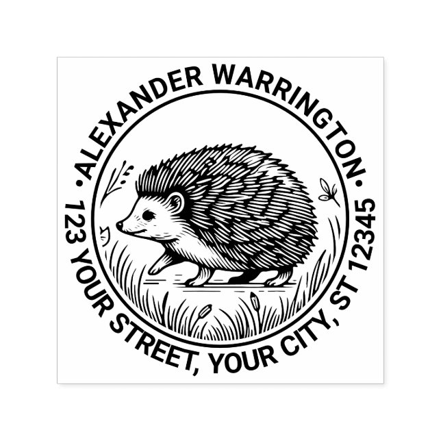 Niedlicher Igel #2 Name Rücksendeadresse Permastempel (Design)