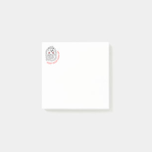 Niedlicher Igel. Behalt dein Kino auf! Post-it Klebezettel