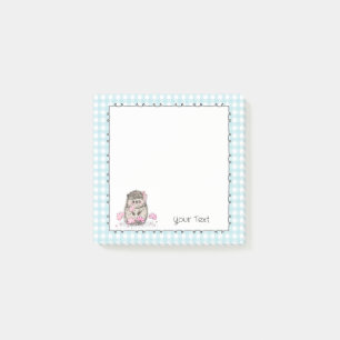 Niedlicher Igel Benutzerdefinierter Text Blue Post Post-it Klebezettel