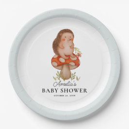 Niedlicher Igel Blue Baby Dusche Pappteller