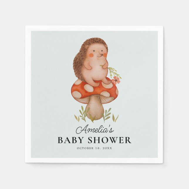 Niedlicher Igel Blue Baby Dusche Serviette (Vorderseite)